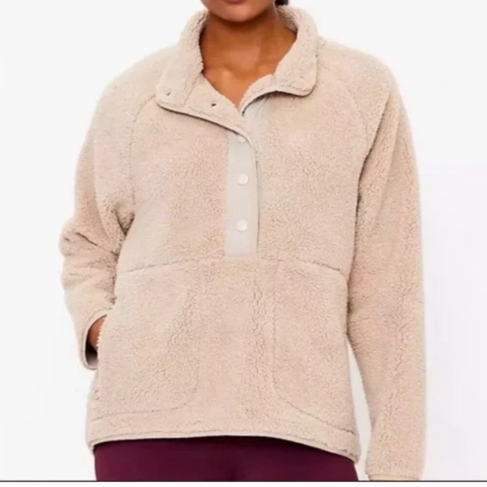 Lou & Grey Carmel Teddy Sherpa Pullover - Medium